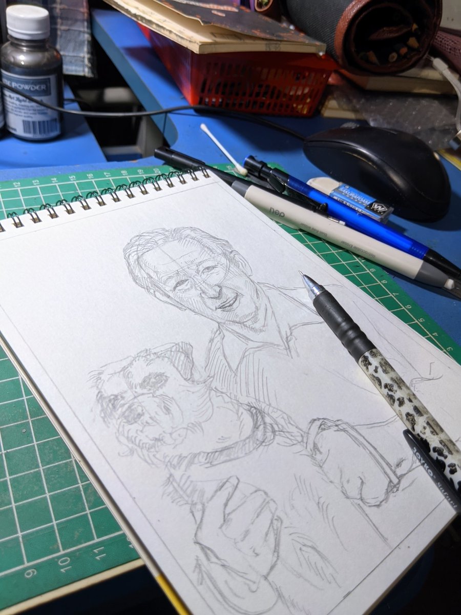inkvrt's tweet photo. Sebuah tribut kepada author favorit, James Herriot. 
Might take a while to finish tho 😓
#WIP https://t.co/EJQOEVE4P9