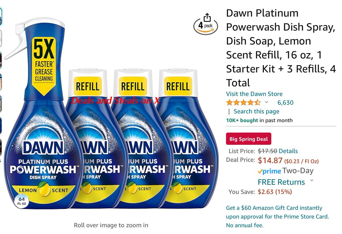 DealsandStealsX's tweet photo. Dawn Platinum Powerwash Dish Spray 4 Pack Lemon Scent
Price - $14.87 normally $17.50
Shop Here - https://t.co/j1tBXLrZPb
Prime members receive free shipping.
#ad #deals #clearance #shopping #online #sale #amazing #dawn #platinum #powerwash #dish #spay #home #house #4pack https://t.co/FnJ7CZ224c