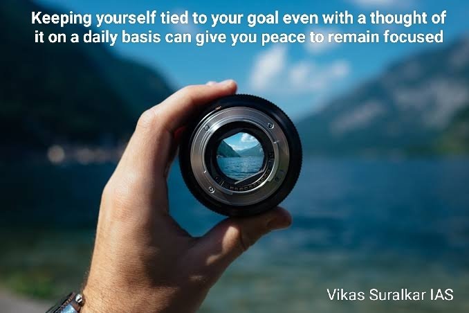 Keeping yourself tied to your #GOAL even with a thought of it on a daily basis can give you peace to remain focused.