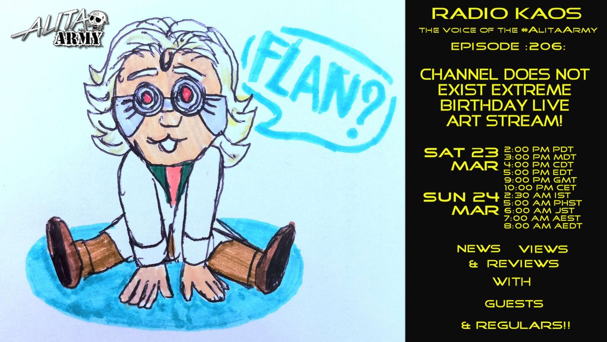 Witam, #AlitaArmy! It's our very own Channel's birthday this week, and she's asked to do a live art drawing during the stream, so RK 206 is 'Channel Does Not Exist Extreme Birthday Live Art Stream!' where she will be drawing Alita-related art! Join us! youtube.com/live/mIUF1xZOd…