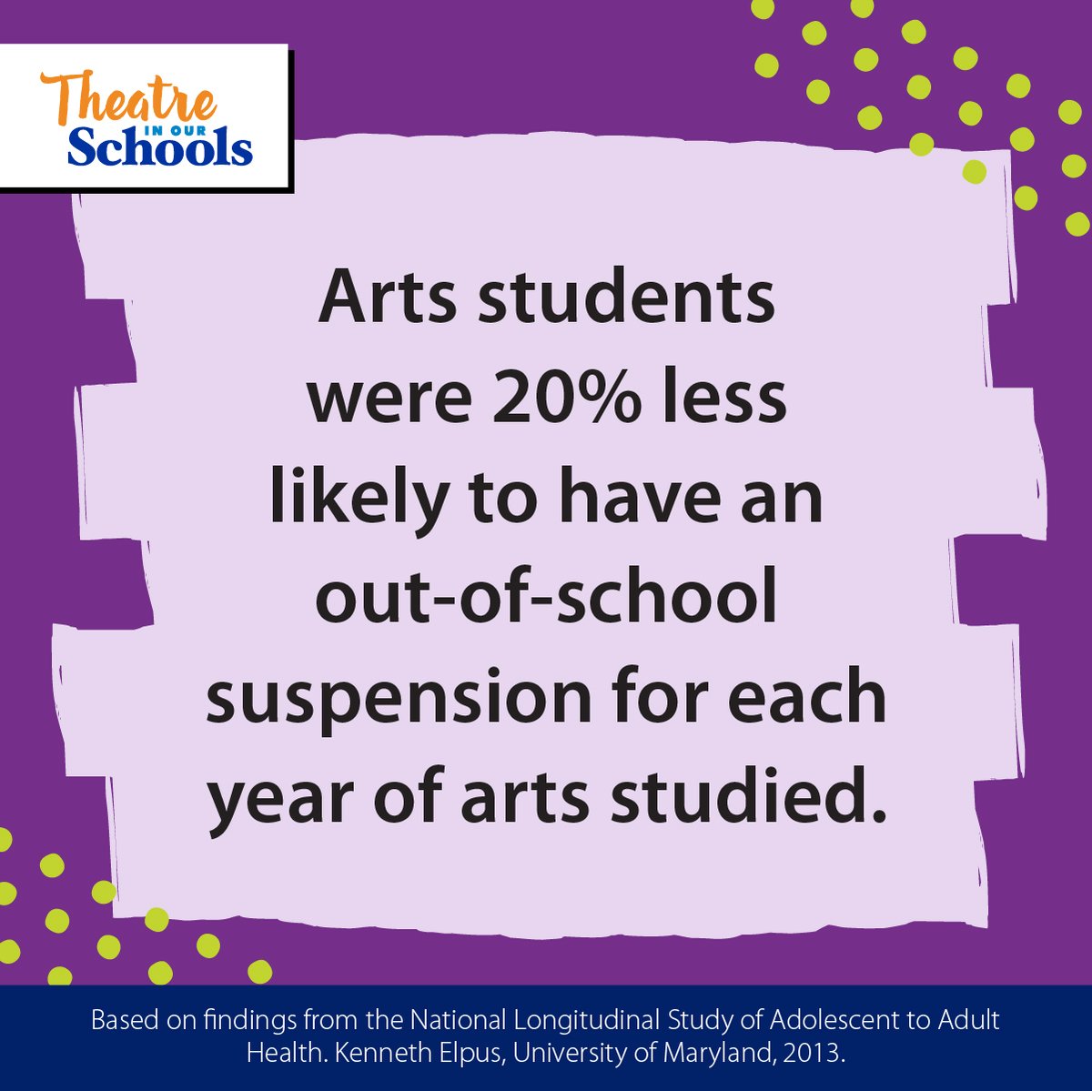 When we give our students a safe space where all are welcome, we also give them a reason to be in school. #TheatreInOurSchools #TIOS24
