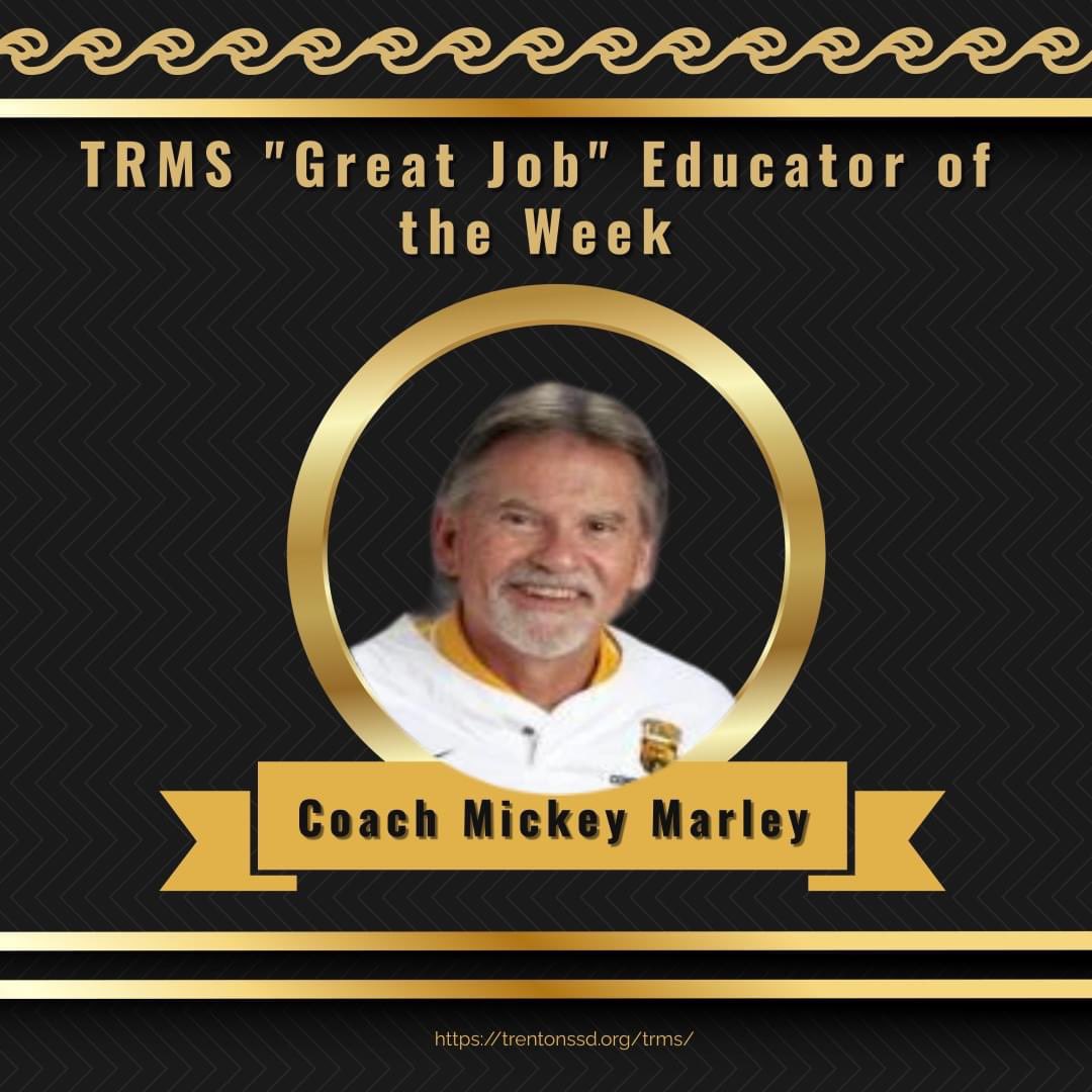 RosenwaldBears's tweet photo. 1/3 This week's TRMS "Great Job" Educator of the Week is Coach Mickey Marley.  Coach Marley has served our school for seven years as a teacher, football coach, and mentor. https://t.co/SIIZD96tsD