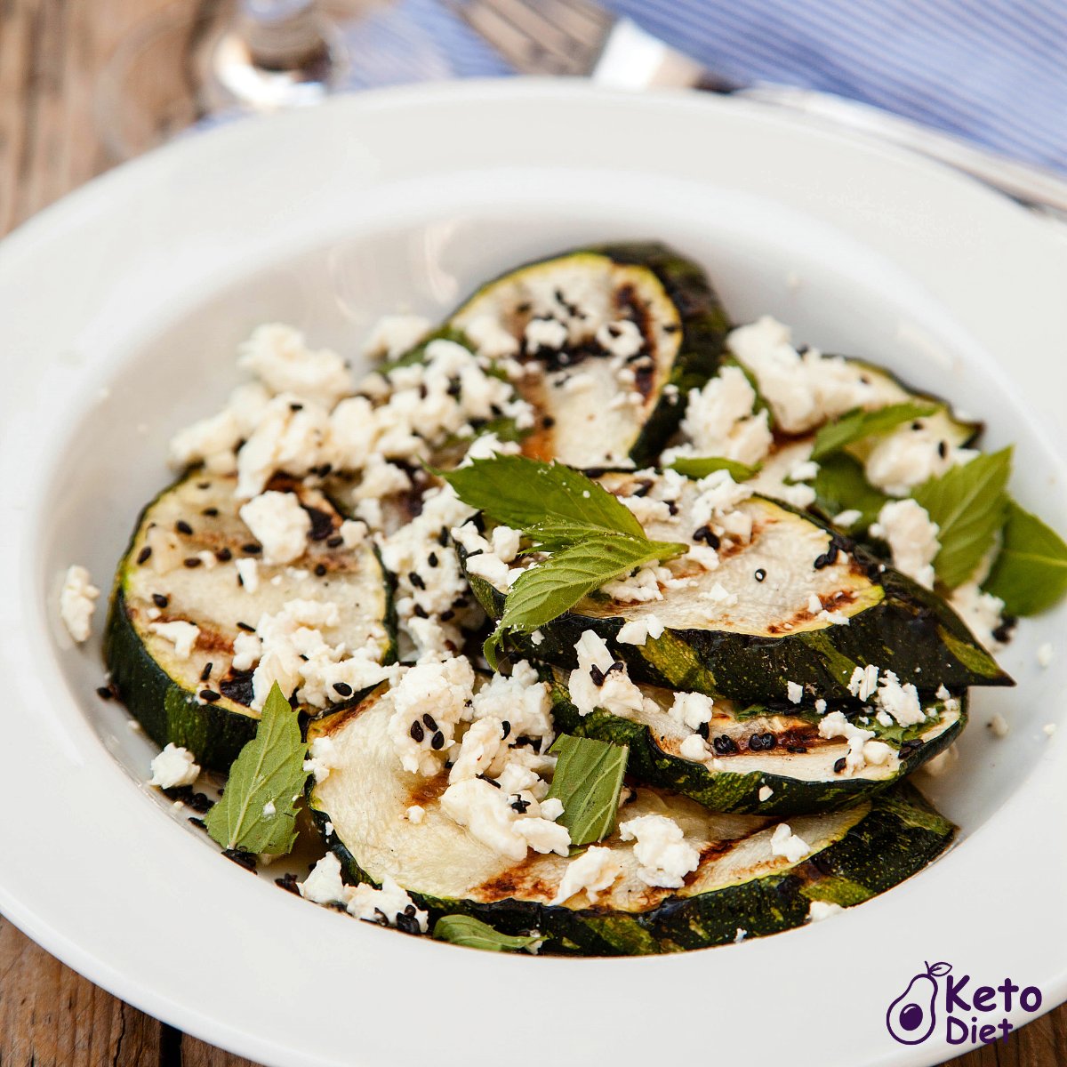 Grilled zucchini with feta.⁠