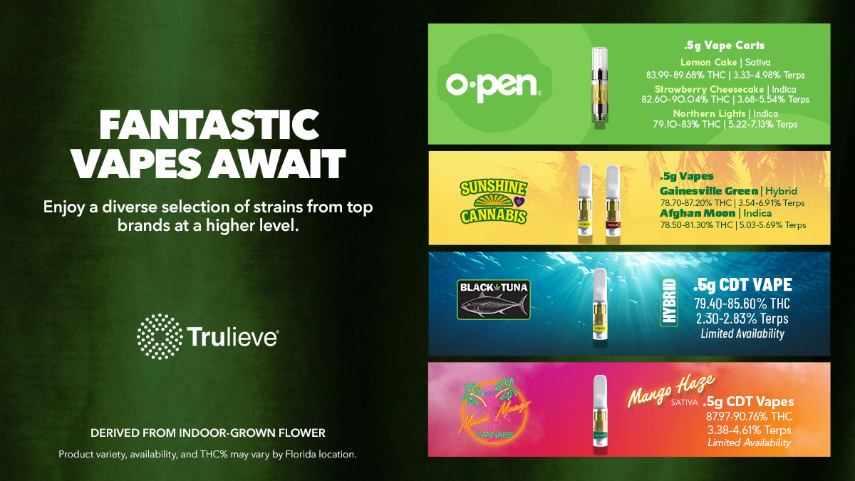Trulieve's tweet photo. ๐จ๐ฟ Explore our fantastic selections by top brands. Your perfect puff is just a click away. ๐ฟโจ #DiscoverVaping
https://t.co/e4mwWbGstG https://t.co/Eqmajs9Lom