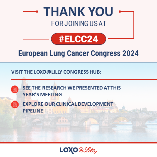 Thank you to all those who joined us at #ELCC24! Visit the Loxo@Lilly congress hub to see the research we presented in RET fusion-positive non-small cell lung cancer: e.lilly/4ajw0a4 #PrecisonMedicine #LCSM #NSCLC #CancerResearch