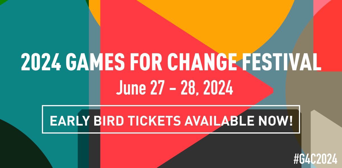 Join the movement shaping the future of gaming for social impact! Early Bird tickets for #G4C2024 are officially up for grabs. Join us in NYC from 6/27 -6/28 and explore the intersection of games, XR, and global change. 🌍

🎟️ Grab your tix NOW before 4/8: buff.ly/3VrXrds