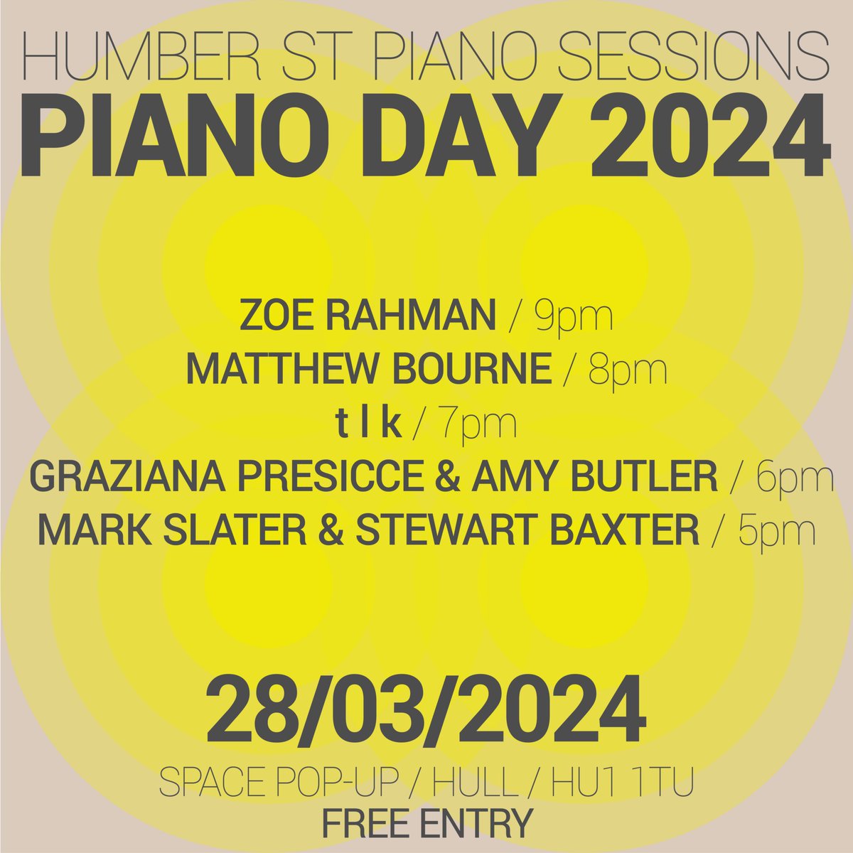 Hull is celebrating #WorldPianoDay! 🎹 So looking forward to join this celebration alongside some fantastic artists and friends, next week. 🥳 The piano is featured all day - and if you would like to hear some #pianoduets, join me and Amy Butler at 6pm (1-2 Pier Street, Hull)!