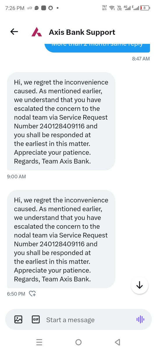 akdet's tweet photo. @AxisBankSupport Your response after 2 month still not solved why delayed? 

Before your response see this request number creation date and ans https://t.co/zYzDsEUIXf