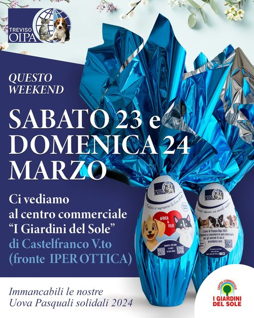 #sabato #23marzo tavolo @ #Igiardinidelsole a #CastelfrancoVeneto. #uovadipasqua 👉facebook.com/AdozioneAnimal… #pasqua #pasqua24 #pasqua2024 #protezioneanimali #buonapasqua #Veneto #kitten #coloniefeline #gatto #veg #cioccolatofondente #gatti #giardinidelsole #castelfranco #sos