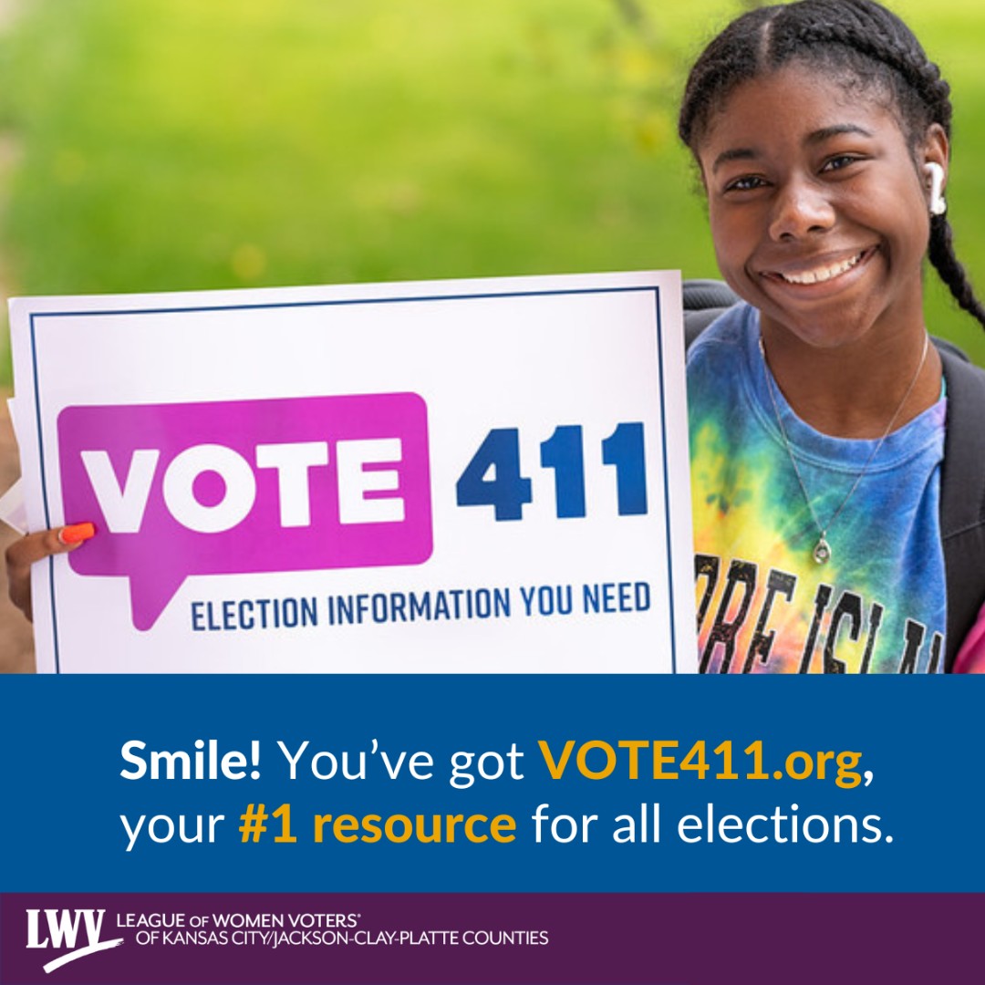 ➡️Tuesday, April 2 is General Municipal Election Day. ➡️See VOTE411.org to get all the info you need to cast your ballot. Local elections matter. Learn all you can starting now. #YourVoteIsYourVoice #LWVKC