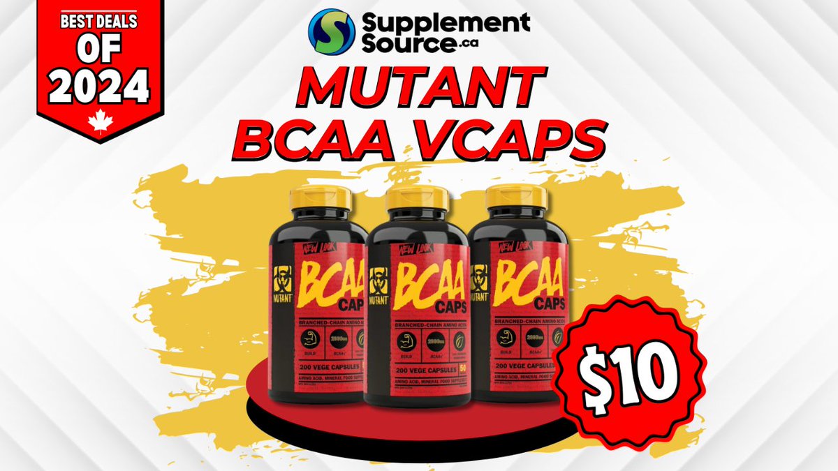 🌟 HURRY, LIMITED STOCK! Grab Mutant BCAA Caps for just $10 (Reg. $24.95) at SupplementSource.ca! 💪✨ 

#MutantBCAA #FitnessFuel #Supplements #GymEssentials #HealthyLiving #NutritionDeals #FitFam #MuscleGrowth  #DiscountedSupplements #HealthyChoices #PerformanceBoost  🏋️♂️🛍️