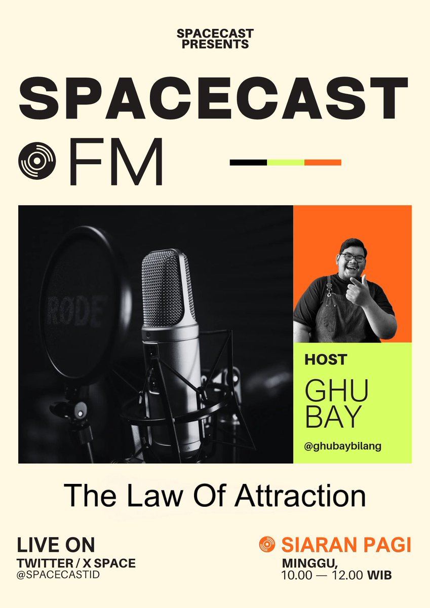 Siapa yang sering mempraktikan LOA?
Kalian percaya ga si ama LOA?
Pernah ga ngalamin pembuktian nya sendiri?
Yuk ngobrol sambil request lagu kesayangan kalian untuk mengisi minggu pagi puasa anda!
See you tomorrow morning!
#ourspaceisyours🪐