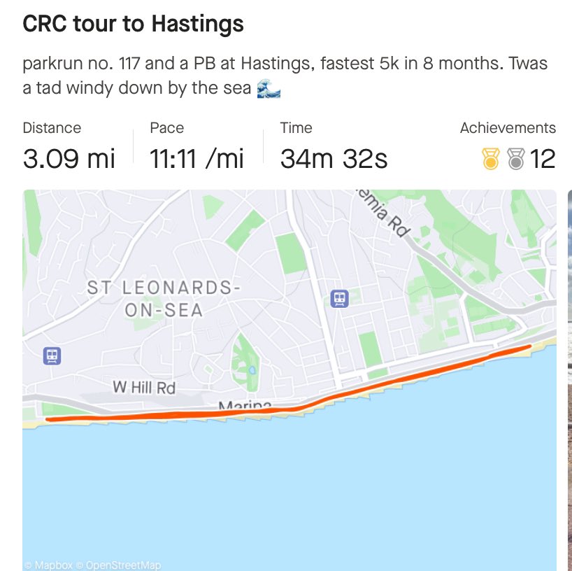 mysonisno1's tweet image. Headed to Hastings for #parkrun no. 117 with club and a PB, the out was lovely, sunny and calm, the return was a different kettle of fish, it was blowing a hooley! Lovely to see Ben and Lucy 😍
#crawleyruncrew #flanci #endorphins #TeachersRunClub #Hastings