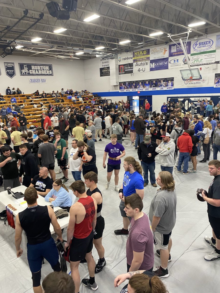 Getting ready to kickoff the Kansas 2A state powerlifting meet.