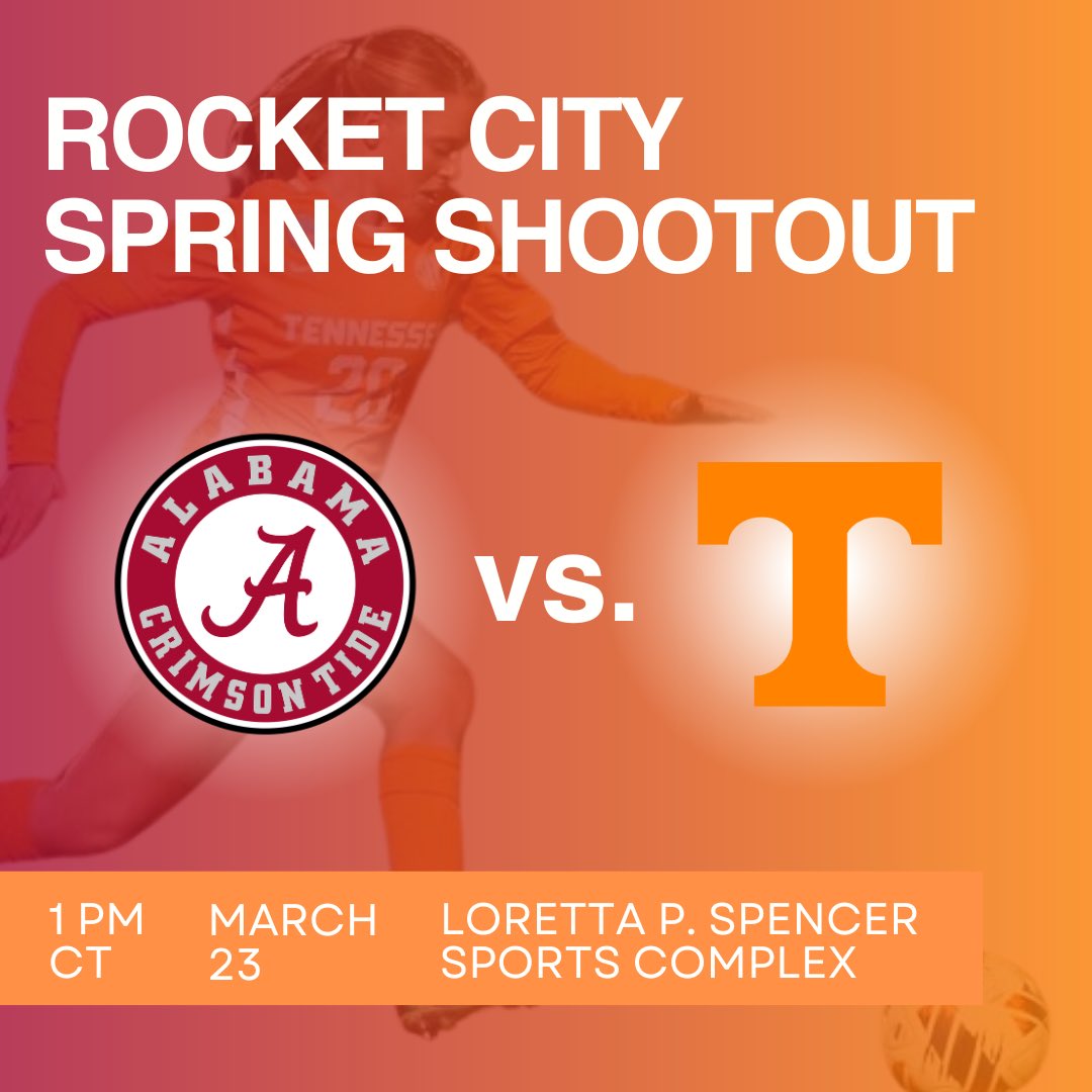 TODAY: Tennessee Soccer vs. Alabama Soccer at 1PM in Huntsville, AL! Tickets are ONLY $10!⚽️ Huntsville High will take on Westminster prior to the match at 11am. Ticket covers both games! 🎟️: offer.fevo.com/ua-vs-ut-si7un…