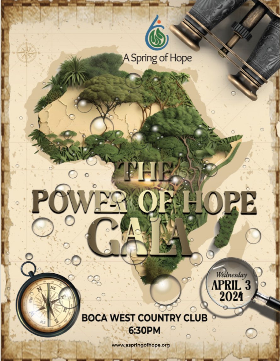 aspringofhope's tweet image. A SPRING OF HOPE PRESENTS 
THE POWER OF HOPE GALA on Wednesday, April 3, 2024, six-thirty in the evening at Boca West Country Club, where the atmosphere will transport you to the heart of the wild! e.givesmart.com/events/AM9/