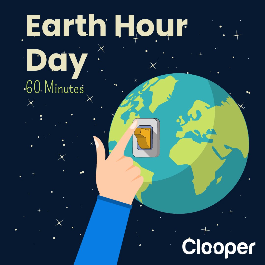 Join us in shining a light on sustainability! 🌍✨ Today, as we observe Earth Hour Day, let's unite in turning off the lights and powering up our commitment to the planet. Together, we can make a world of difference. 💡🌱 #ClooperApp #EarthHourDay #LightsOutForChange
