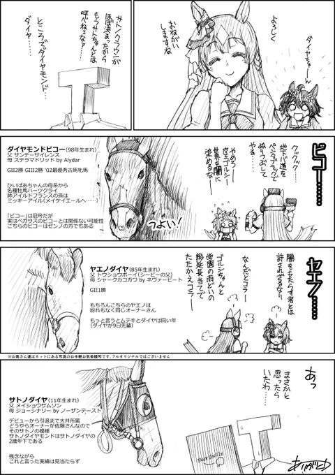 ダイヤちゃんが来た頃に描いた色んなダイヤの馬の話 