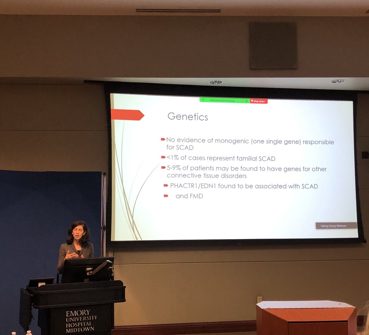 #Genetics…always a topic of interest when it comes to #FMD and #SCAD #EmoryFMDSCADsymposium