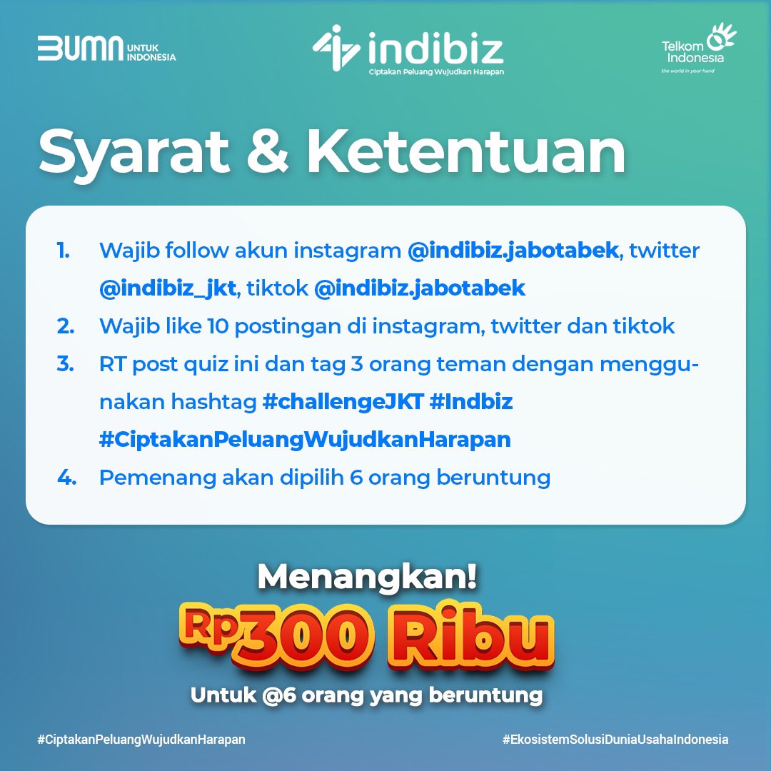📢 It's Time to #challengeJKT📢

Ssetelah 2 minggu puasa harusnya sih udah hafal ya sama takjil di daerahnya. Yuk tulis jawabannya dan ikuti s&amp;k nya ya!

Goodluck🥳

#QuizBerhadiah
#GiveawayIndo
#GiveawayAlert
#GiveawayJKT
#QuizBerhadiahUang
#KuisDadakan