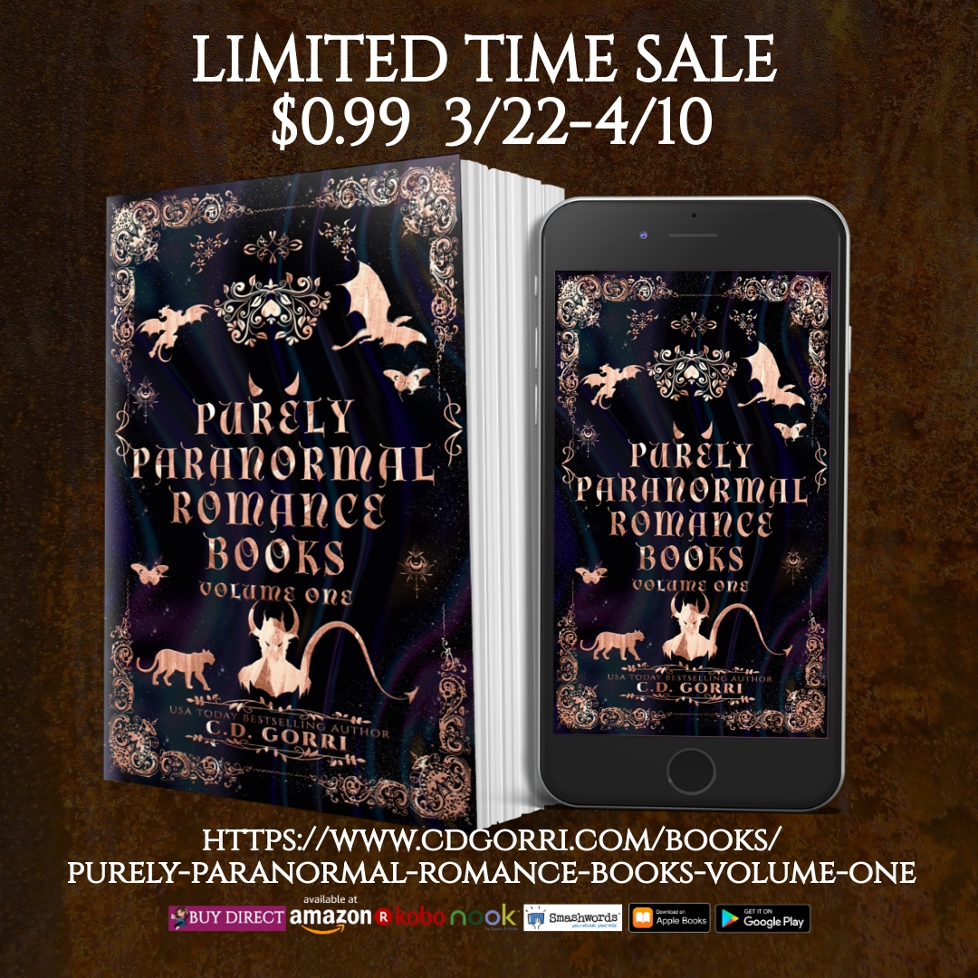 Check out Purely Paranormal Romance Books Volume One (Purely Paranormal Romance Books Anthologies, #1) by C.D. Gorri bookbub.com/books/purely-p… via @BookBub