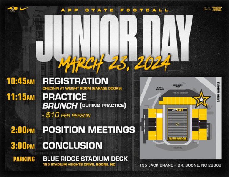 Glad to say I will be attending Junior Day at App state. @coachmoore313 @recruitgeorgia @warriorshields @negarecruits @coach_sloan @coachbeck56 @Norcross_FB
