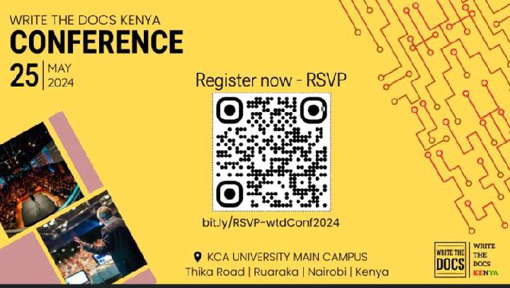 Don't forget to RSVP for our upcoming Write The Docs Kenya Conference: Register now: lnkd.in/dDCbQ2SN #WTDKenyaConference 🎤📝 lnkd.in/dSvH-28g