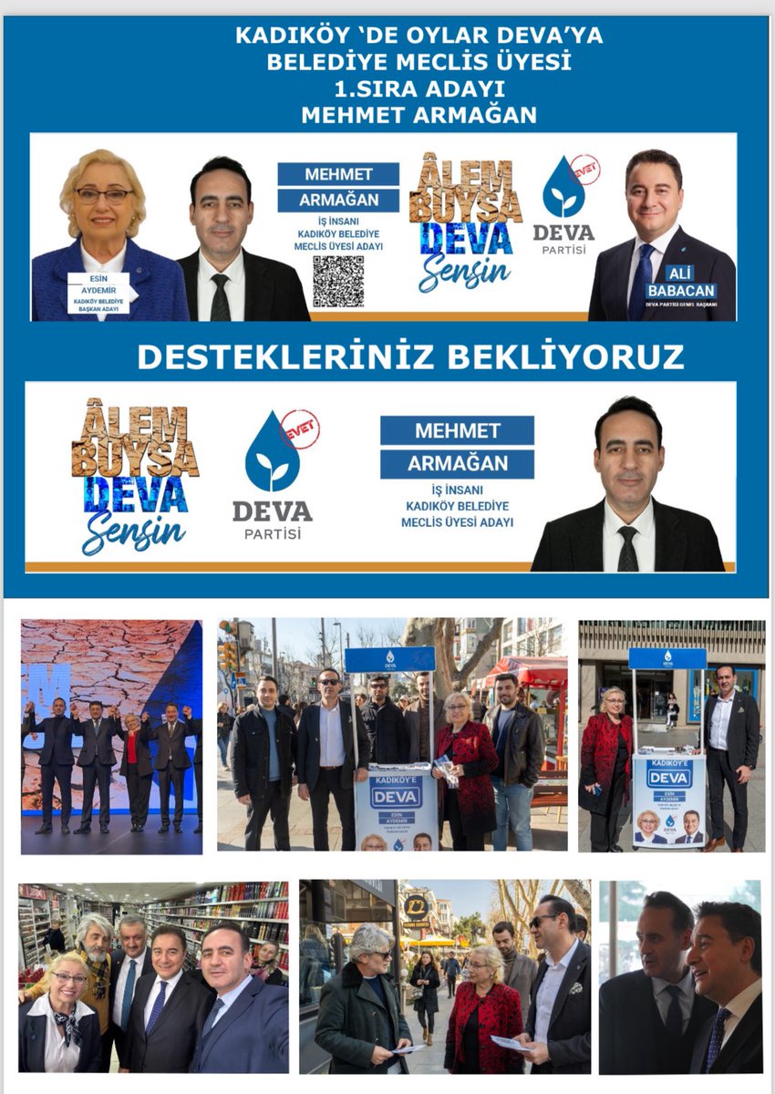Armagan501's tweet photo. Kadıköy de oylar deva ya @esinaydemir_  daha yaşanılabilir bir Kadıköy için biz hazırız👌 https://t.co/ZdAqviyEzy