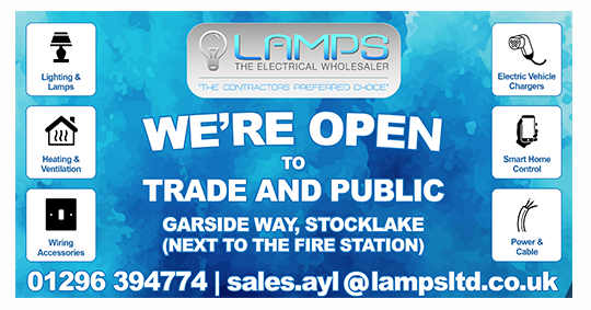 Need quality electrical supplies? 👀 See #LampsElectrical on our Aylesbury screens! 💡🔌
📞 01296 394774 for service that shines.  
#FIDigital #CornerMediaGroup #DigitalBrandVisibility #Aylesbury #ElectricalExperts #DigitalMarketing #electrics #wiring #sockets #plugs #bulbs