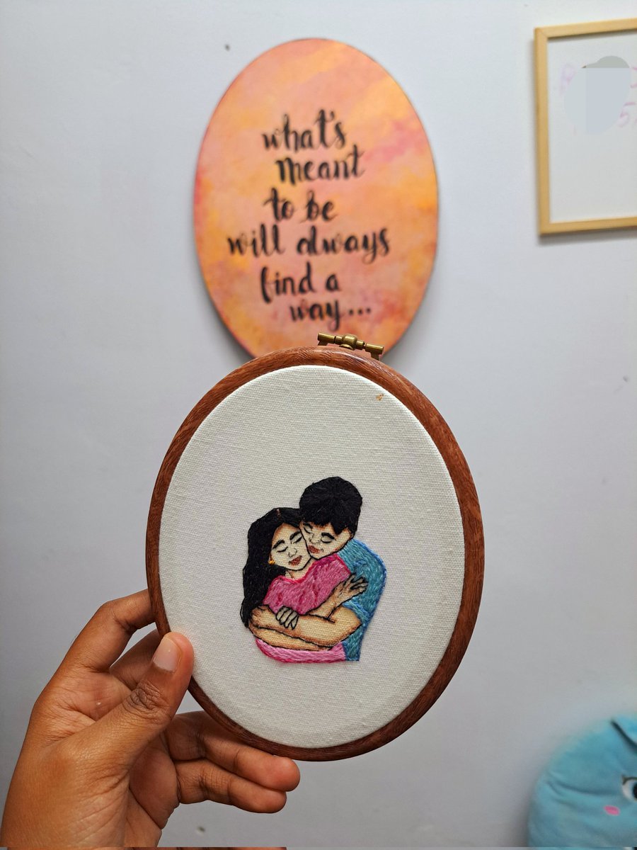 Made with Love 🥰.

#embroideryart
#coupleart 
#crayolasupertips
#acrylicpainting
