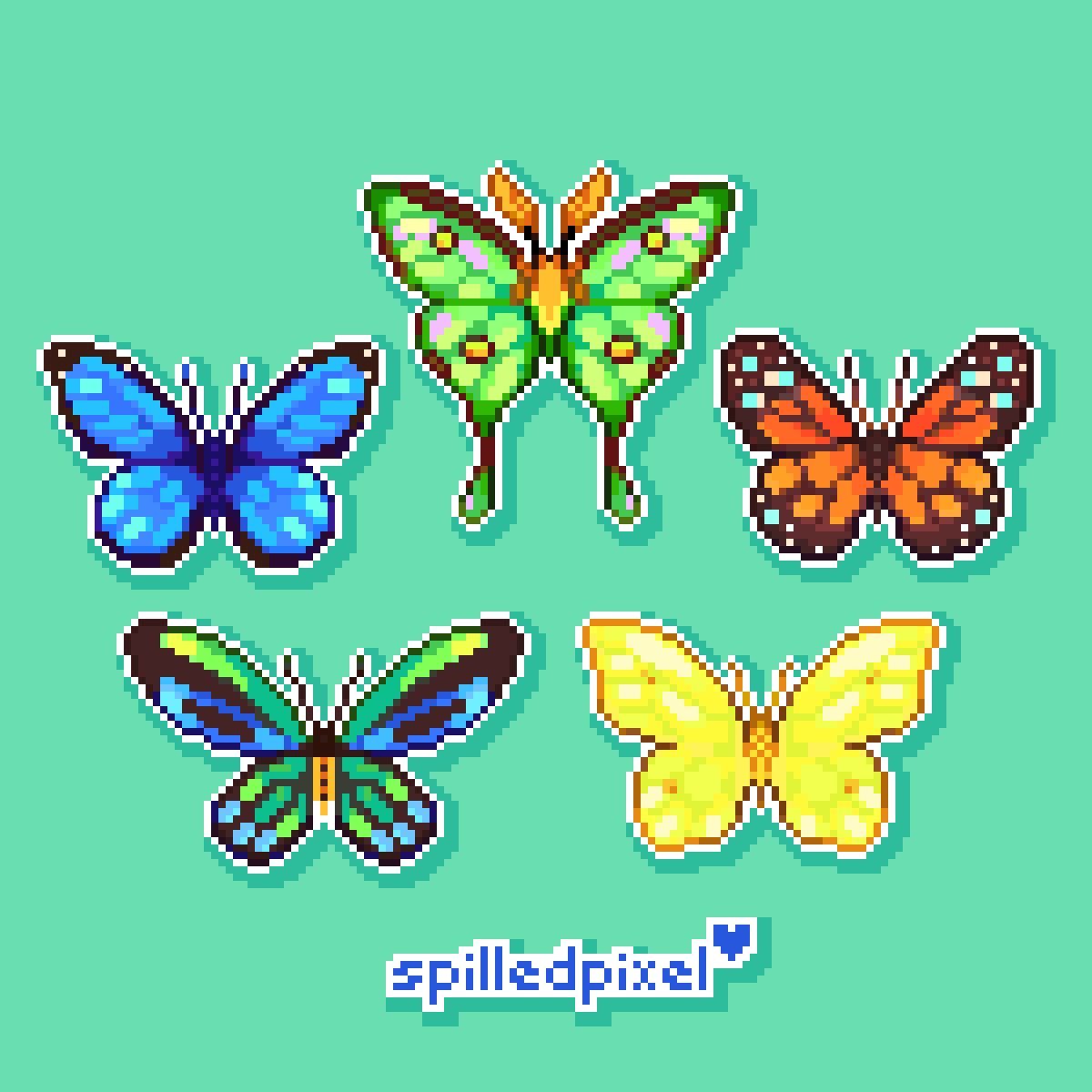 butterflies! #pixelart // #ドット絵