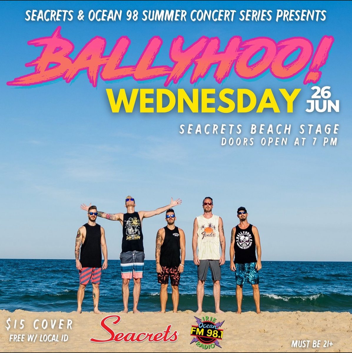 🌴We're coming back to Seacrets on June 26th! See ya there 😎