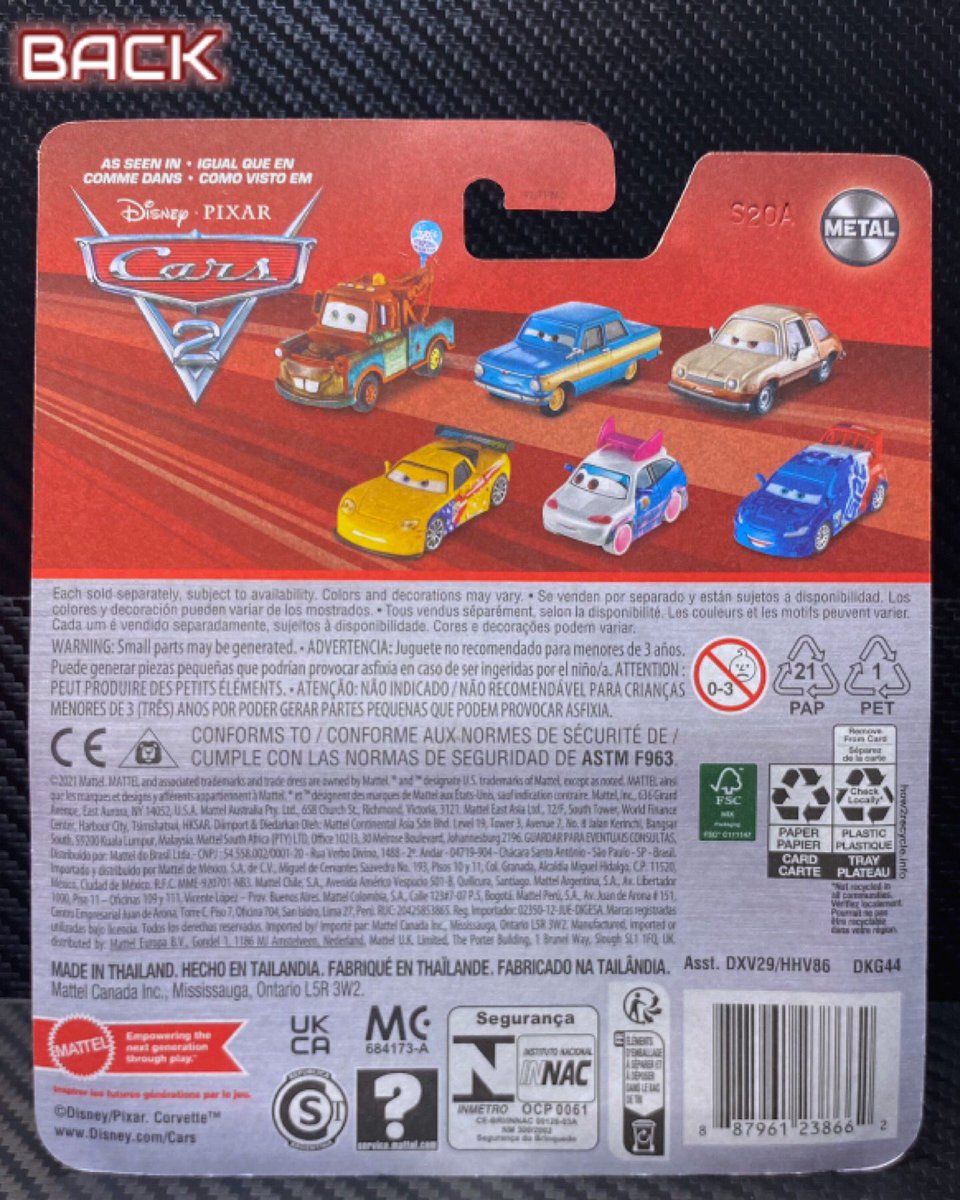 シ*ル様 カーズ2 マテル　ペッパーたち MATTEL CARS (2023): TUBBS PACER #カーズ2 に登場するペッパー