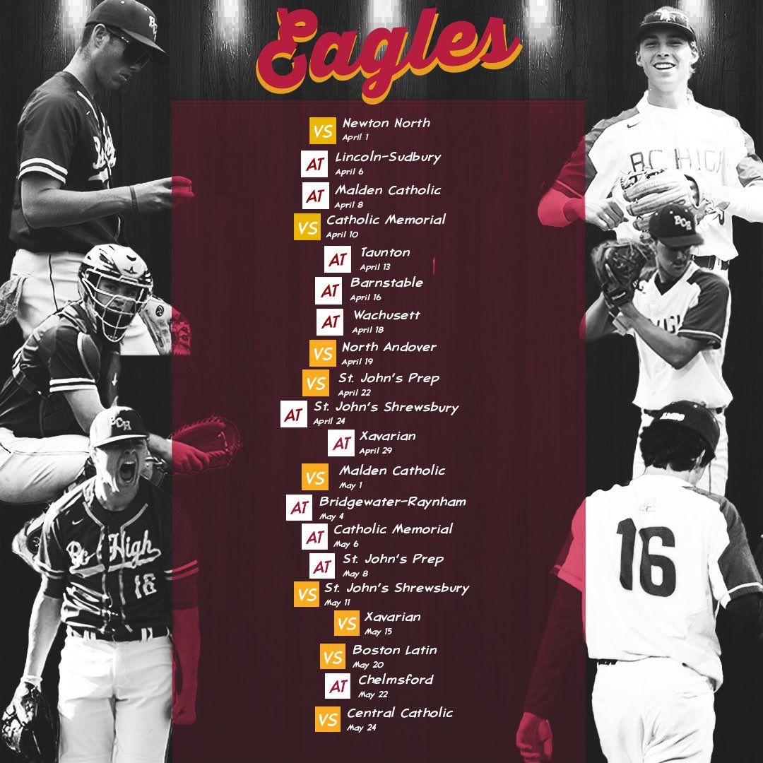 Your Boston College High School Eagles 2024 baseball schedule. #rolleags
