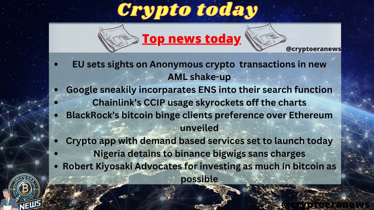 #Crypto

Crypto today 

Main news