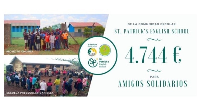 Gracias <a href="/StPatricksSS/">St. Patrick's English School</a>
Gracias a todos,  profesores,padres, alumnos,Equipo Social Action,gracias por vuestro compromiso y solidaridad.
Gracias de nuestra parte y de parte de ellos. 
Seguiremos trabajando  en los Proyectos Omukisa y Preescolar Daniella 
Eskerrik asko!! 
Thank you!!