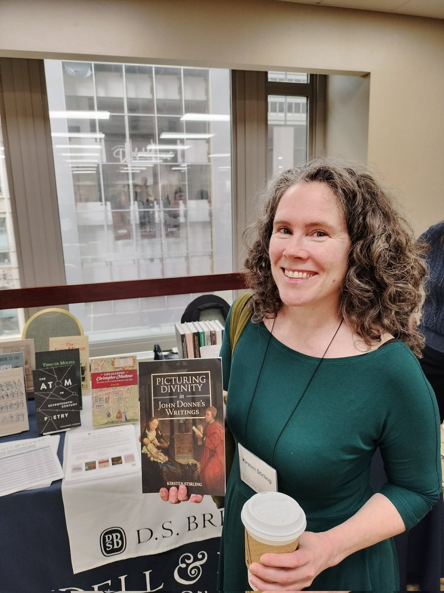 DrPastonsRUs's tweet photo. It's the final day of @RSAorg #RenSA24 and I can't let the delegates leave before seeing the excellent Kirsten Stirling's fabulous new book on John Donne. If you've enjoyed all the panels run by the John Donne Society this is a must-see! https://t.co/CorOWm3PE7