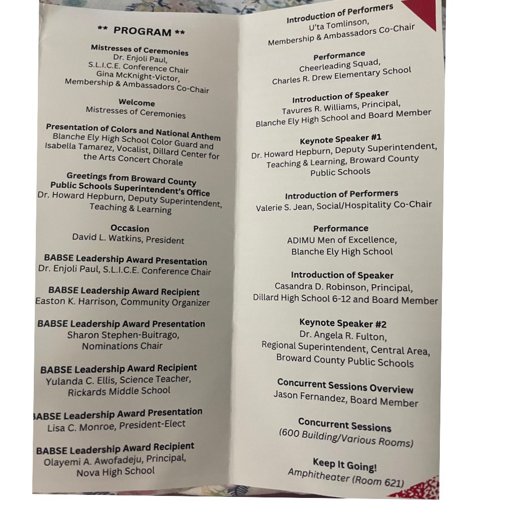 The 20th Annual @BABSEBroward S.L.I.C.E Education Conference was Amazing! Wisdom deposits from @HowardHepburn to have your input match your output to address obstacles @BcpsCentral_ Dr. Angela R. Fulton for wisdom to focus on creating solutions @BCPSCOS for ongoing support.