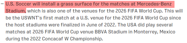 This is for the upcoming SheBelieves Cup games, I guess they will do the same for the 2026 World Cup games.