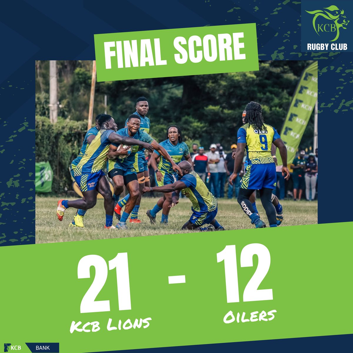 kcbrugby's tweet photo. Congratulations to the Lions for the job well done. Determination,dedication and discipline was key. Championship mentality at its finest. You only had one job and you did it PERFECTLY!
Eyes on the prize masimba, EYES ON THE PRICE 🏆.
#RugbKe #KangKang #Believe #LionHeartedRugby https://t.co/tQGkMVOR0o
