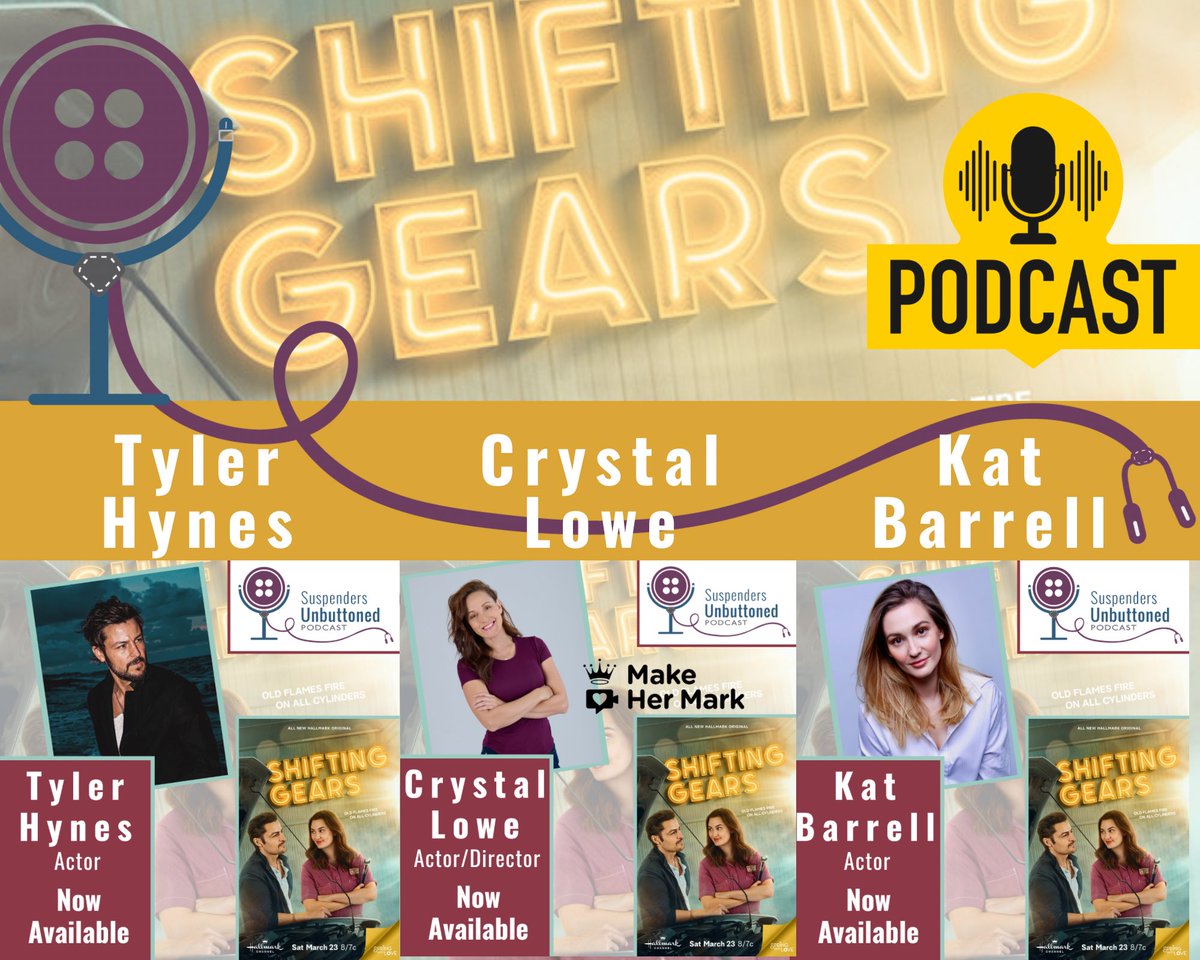 SUnbuttonedPod's tweet image. 🎙️PODCASTS 
NOW AVAILABLE 🌟

Catch #ShiftingGears tonight 
On @hallmarkchannel 

#Hallmark #hynies #POstables #Goodies 
Listen to the Shifting Gears Podcasts
With @tyler_hynes @KatBarrell &amp;amp; @RealCrystalLowe 
Here⬇️⬇️

youtube.com/@suspendersunb…