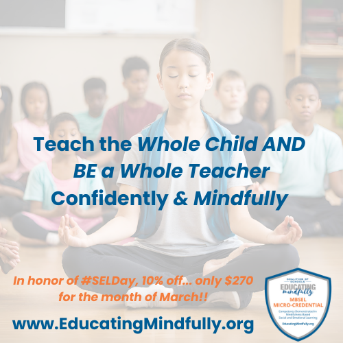 EdMindfully's tweet photo. COSEM is celebrating #SocialEmotionalLearning ALL MONTH with a discount on our Micro-Credential!

Sign up for Tier 1 at https://t.co/xIANl33eYB

#MBSEL #EducatingMindfully #SEL #ProfessionalDevelopment #MindfulEducators #MindfulnessInEducation #SelfPacedLearning #MicroCredential https://t.co/gAdOfvJ7Id