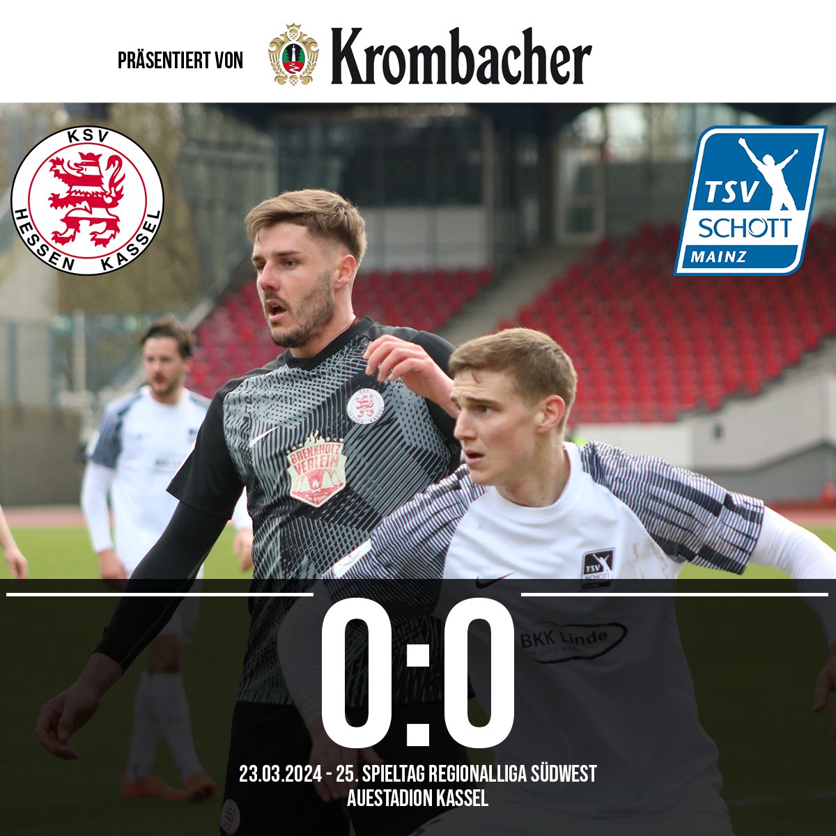 Das war leider nix. Die schwierige Partie gegen Schott Mainz endet mit einem torlosen Unentschieden. #ksvhessen #kassel #ksvhessenkassel #löwen #ksvtsv #regionalligasüdwest