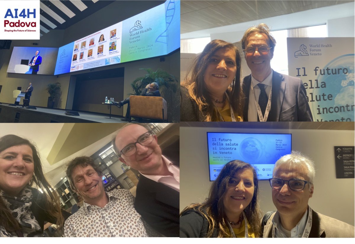 Great discussions on #AI_in_Health during the World Health Forum organized by Gaudenzio Meneghesso,, @RVettor of @UniPadova. Great opportunity to be back in Padova, see old friends and new people, like Giuseppe Lauria, Henning Müller, @matejoresic, Giovanni Sparacino.