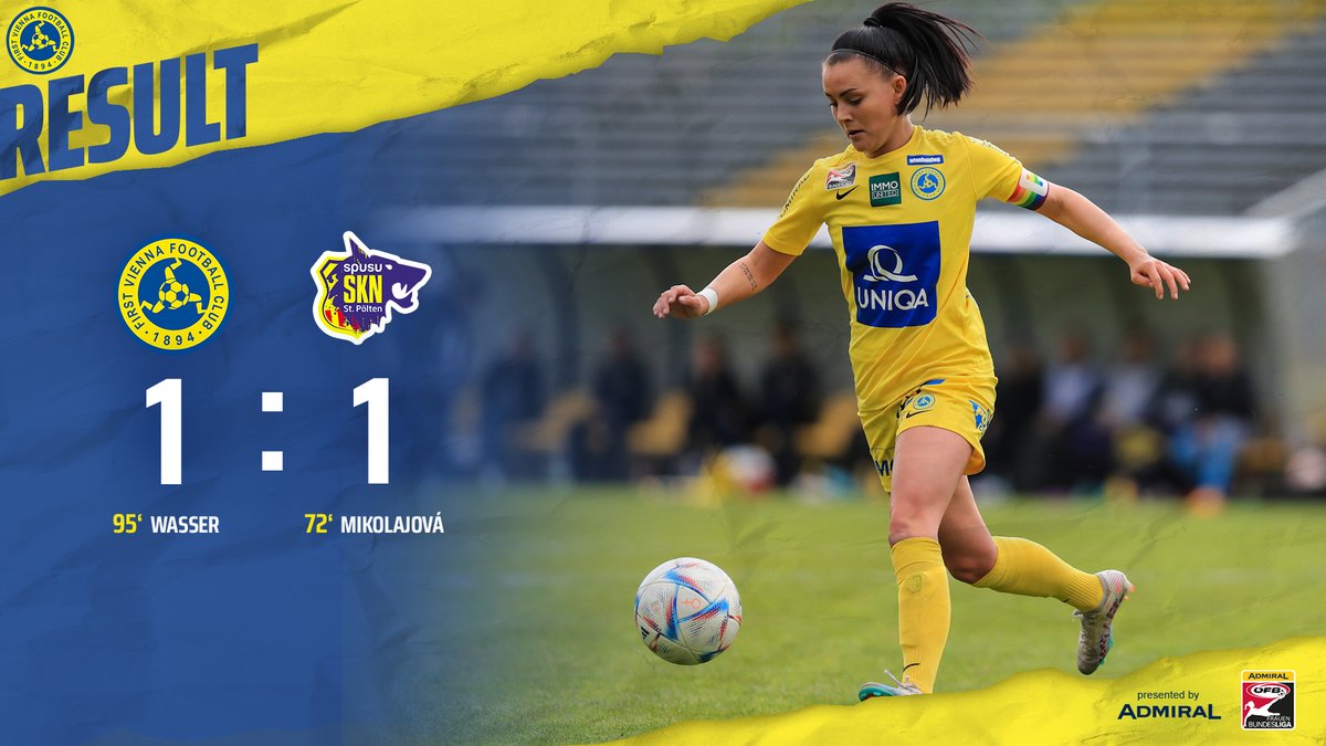 Was für ein Spiel! 🤩 Unsere Frauen liefern sich mit den Serienmeisterinnen von SKN St.Pölten Frauen einen harten Kampf bis zum Schluss! Claudia Wasser sorgt in letzter Sekunde für den Ausgleich! 👏💙💛

#ViennaFamily #FrauenPower