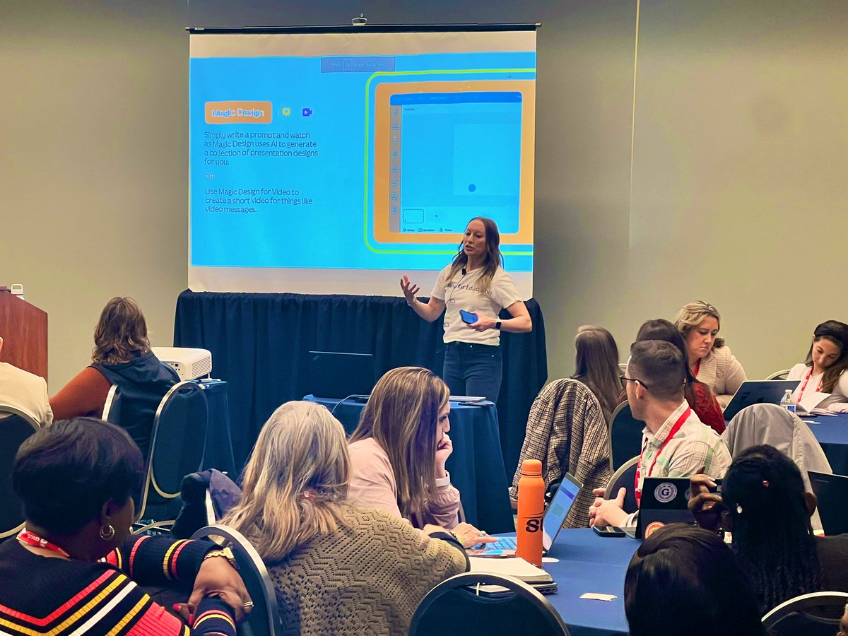 Learning about @CanvaEdu’s Magic Design AI feature from @ElisaBostwick #ASCD2024.
