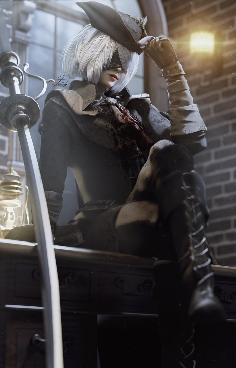 hapidevy's tweet image. Lady 2B 
#NieR #Bloodborne