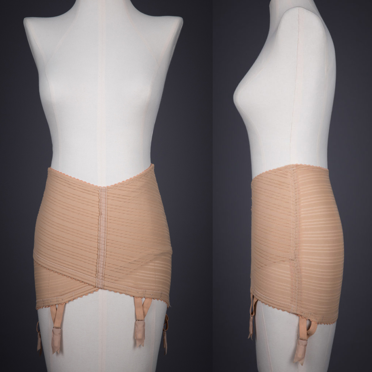 The ‘Little X’ girdle design was a particularly remarkable design for the fact that it was fully elasticated; previously girdles would only stretch horizontally and tended to move around the body during wear. underpinningsmuseum.com/museum-collect… #underpinningsmuseum #fashionhistory