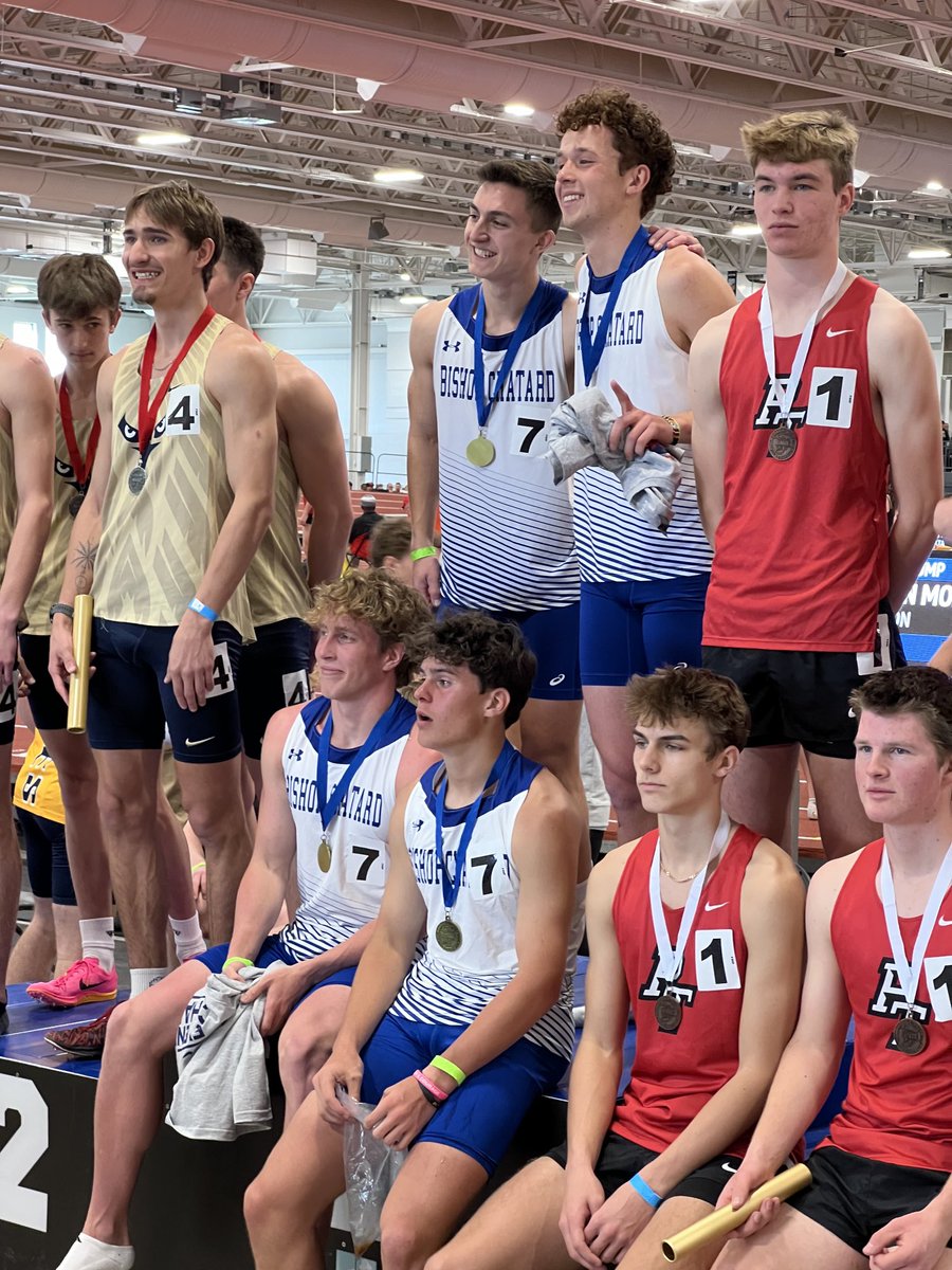 BCHSAthletics's tweet image. Congrats to Ian Kolbus, Jack Steadham, Zach Gantz &amp;amp; JD Haines on winning today’s Indoor State Championship in the 3200M Relay!! Way to give it ALL you got!