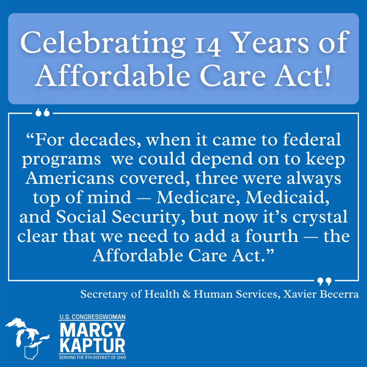 The ACA has been a beacon of progress, providing millions with access to quality health care. Today we're building on it by making it more affordable, helping small business, closing Medicaid gaps, keeping kids covered, expanding home care, and ensuring mental health care. #ACA14